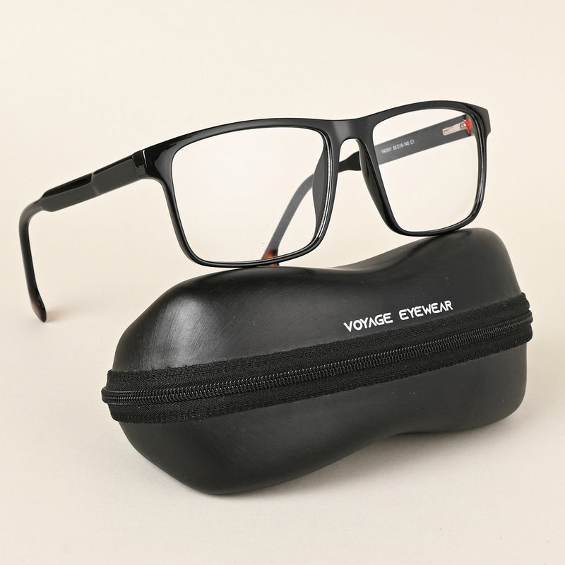 Voyage Shine Black Square Eyeglasses for Men & Women (V42001MG4765-C1)