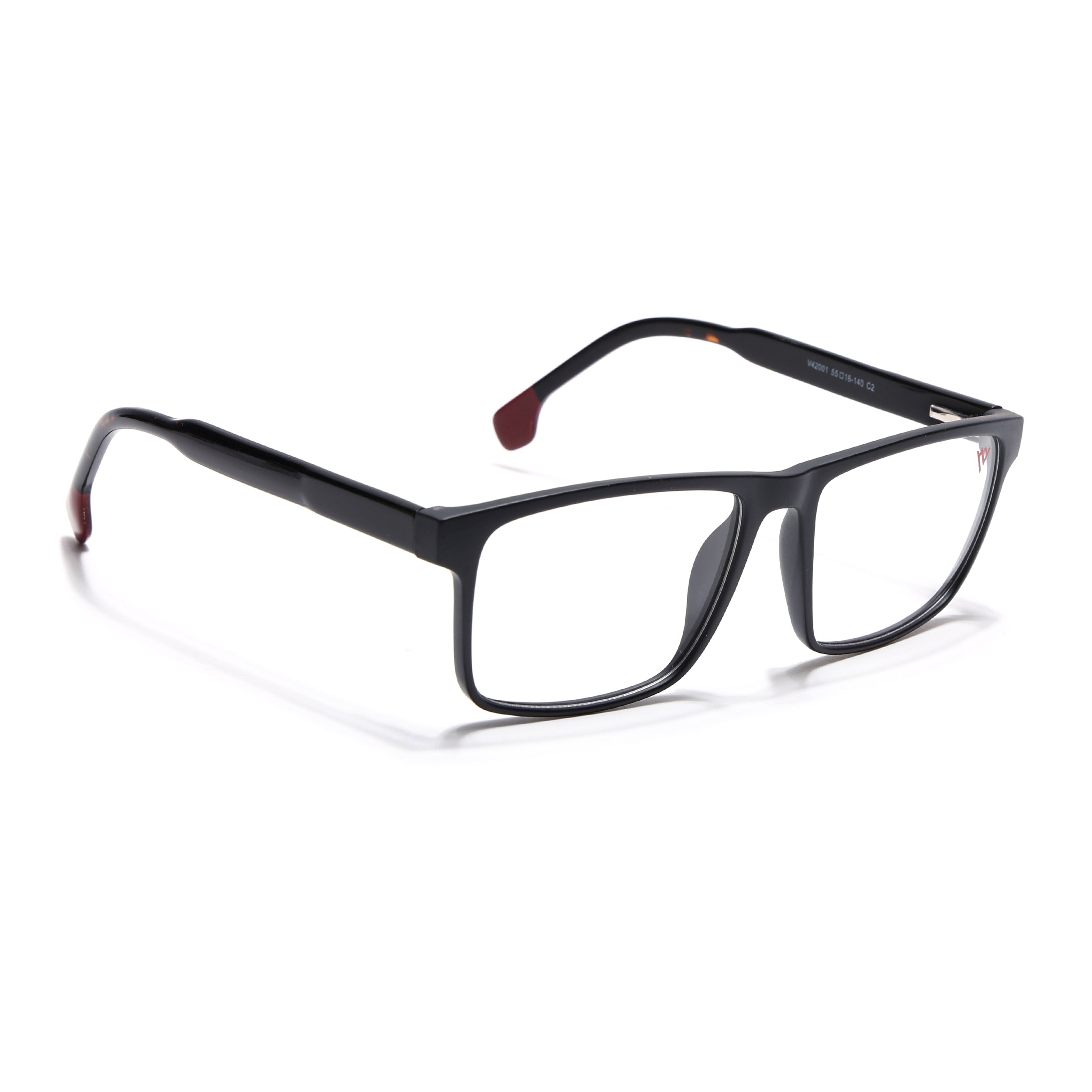Voyage Matt Black Square Eyeglasses for Men & Women (V42001MG4766-C2)