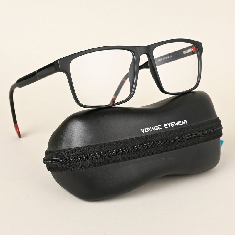 Voyage Matt Black Square Eyeglasses for Men & Women (V42001MG4766-C2)