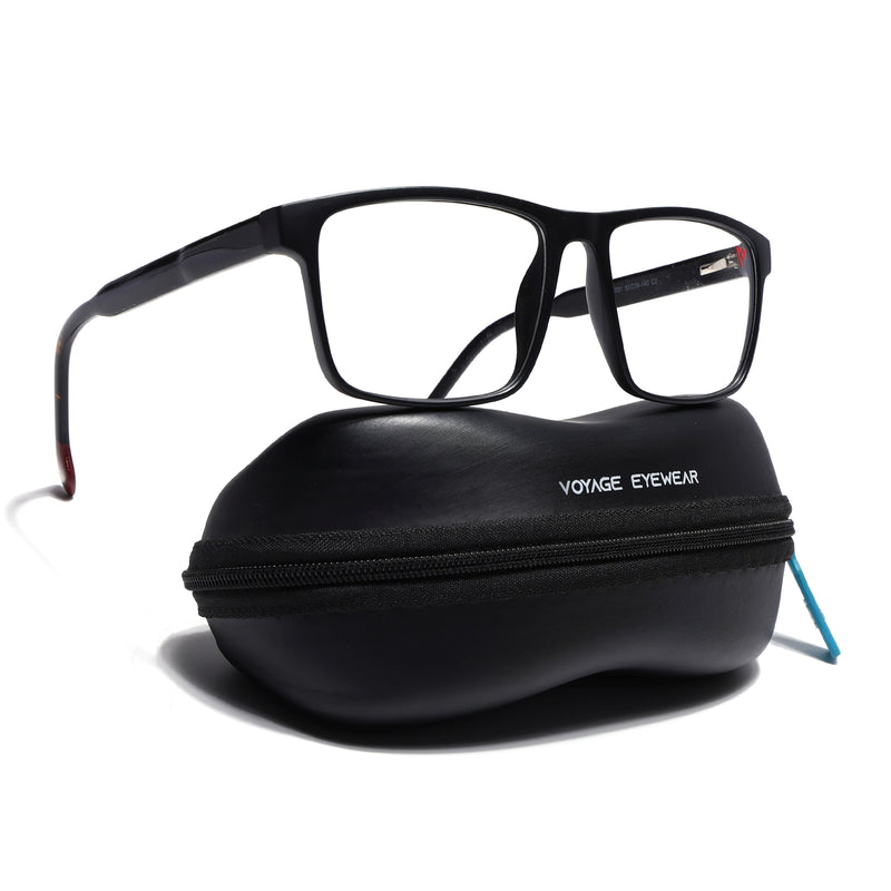 Voyage Matt Black Square Eyeglasses for Men & Women (V42001MG4766-C2)