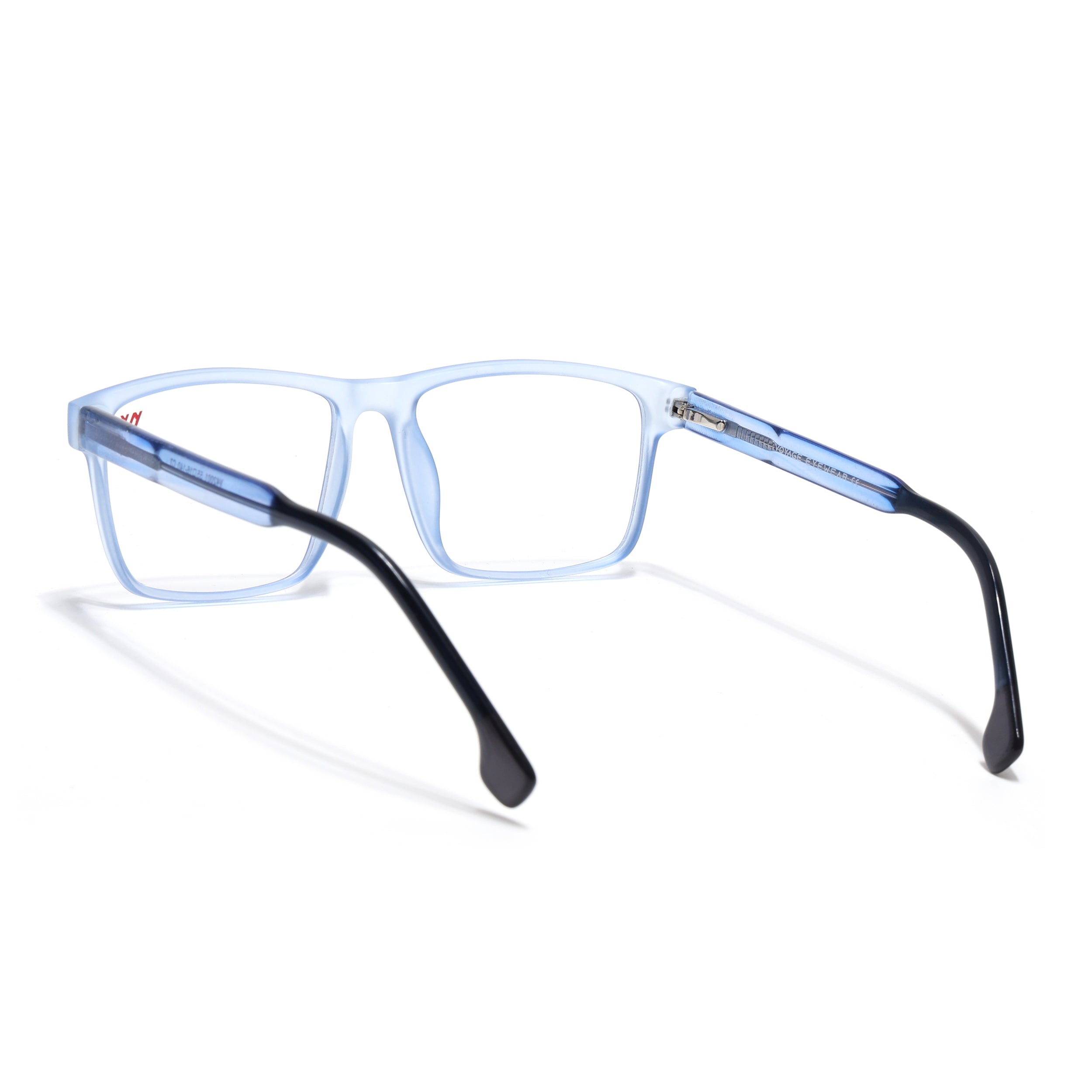 Voyage Transparent Blue Square Eyeglasses for Men & Women (V42001MG4769-C5)
