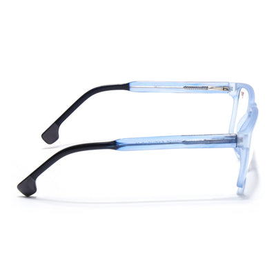 Voyage Transparent Blue Square Eyeglasses for Men & Women (V42001MG4769-C5)