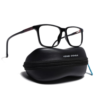 Voyage Shine Black Square Eyeglasses for Men & Women (V42002MG4772-C1)