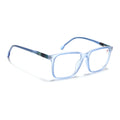 Voyage Transparent Blue Square Eyeglasses for Men & Women (V42002MG4776-C5)