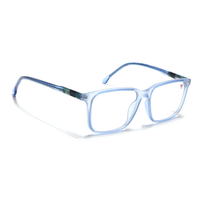Voyage Transparent Blue Square Eyeglasses for Men & Women (V42002MG4776-C5)