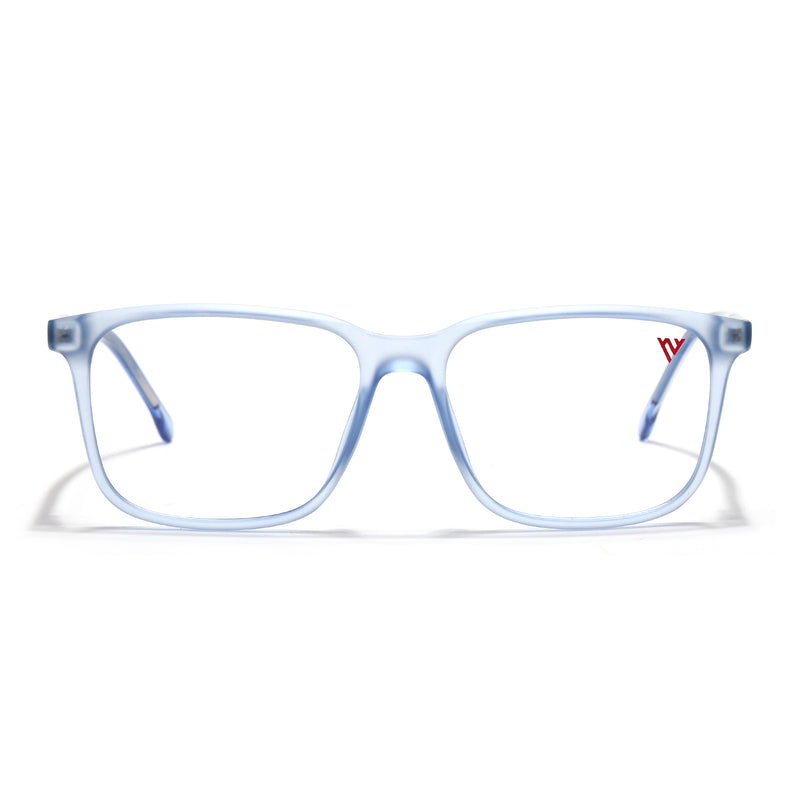 Voyage Transparent Blue Square Eyeglasses for Men & Women (V42002MG4776-C5)