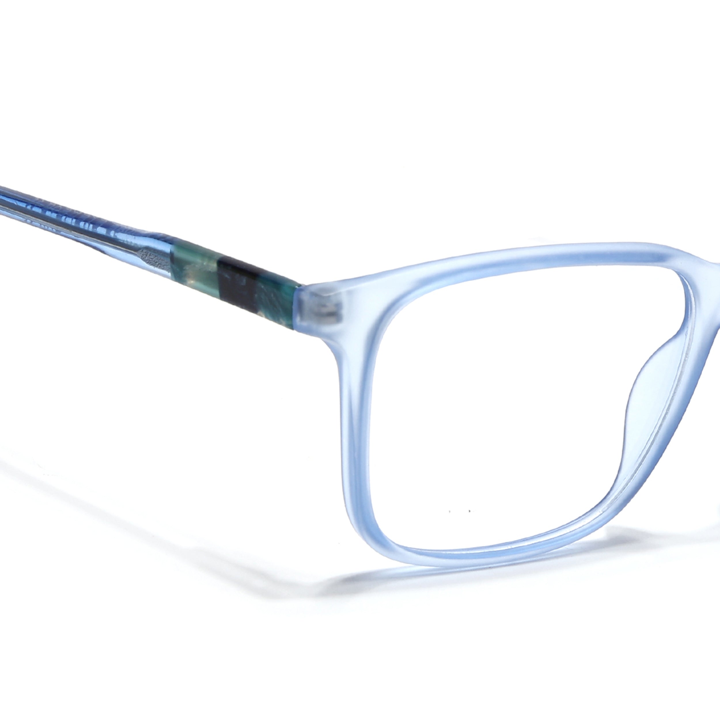 Voyage Transparent Blue Square Eyeglasses for Men & Women (V42002MG4776-C5)