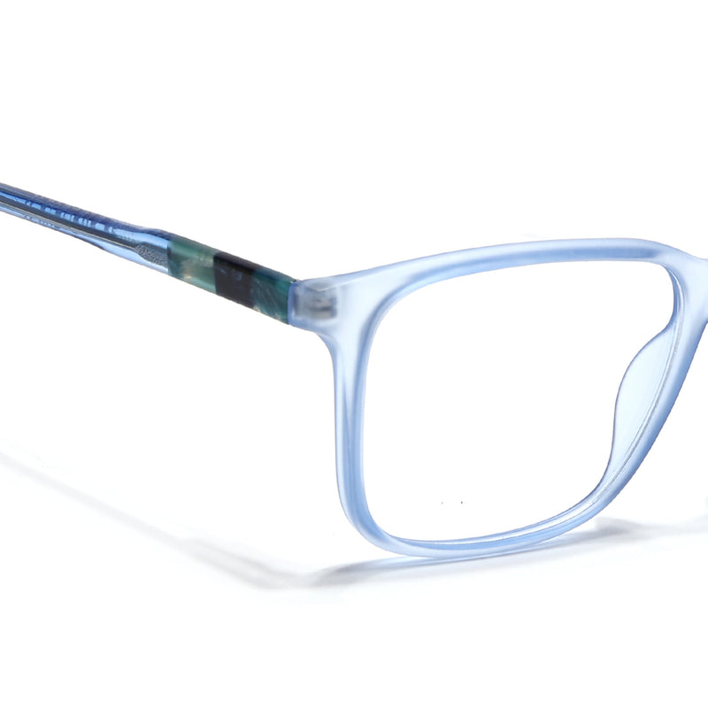 Voyage Transparent Blue Square Eyeglasses for Men & Women (V42002MG4776-C5)