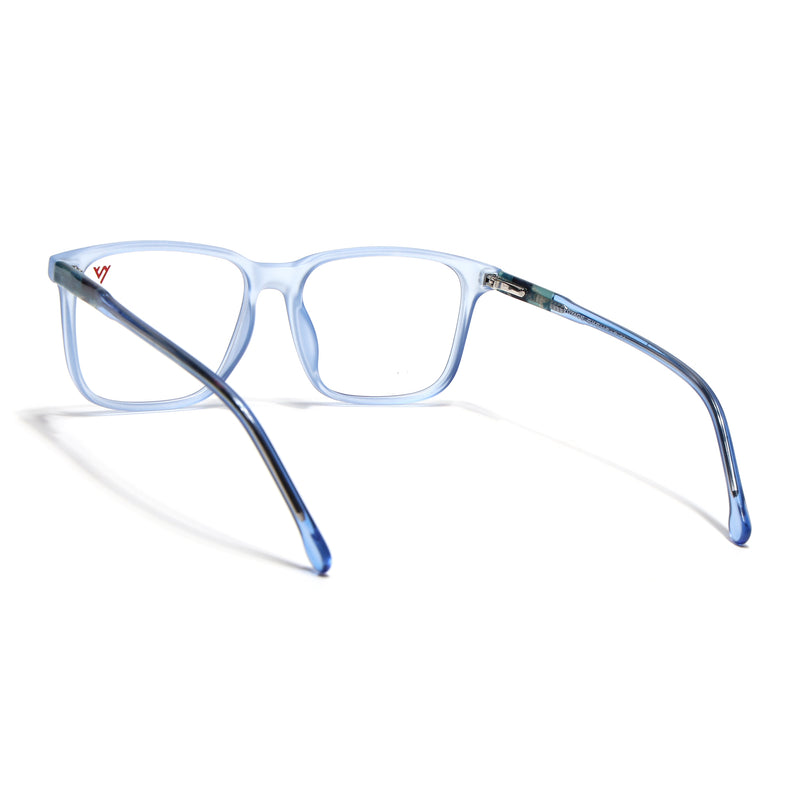 Voyage Transparent Blue Square Eyeglasses for Men & Women (V42002MG4776-C5)