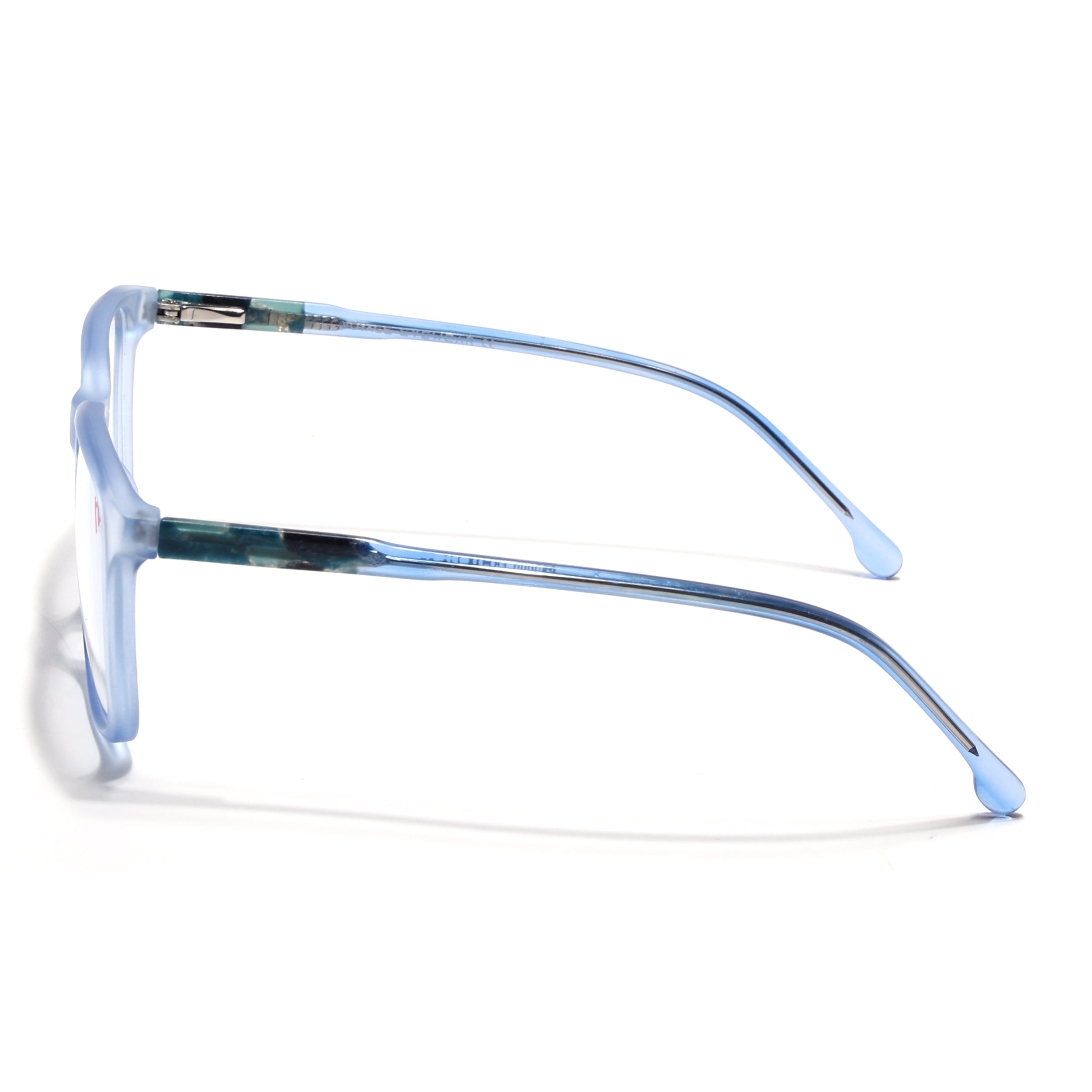 Voyage Transparent Blue Square Eyeglasses for Men & Women (V42002MG4776-C5)