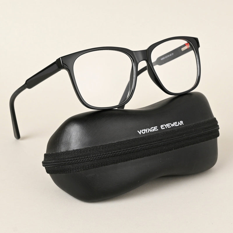 Voyage Shine Black Square Eyeglasses for Men & Women (V42003MG4779-C1)