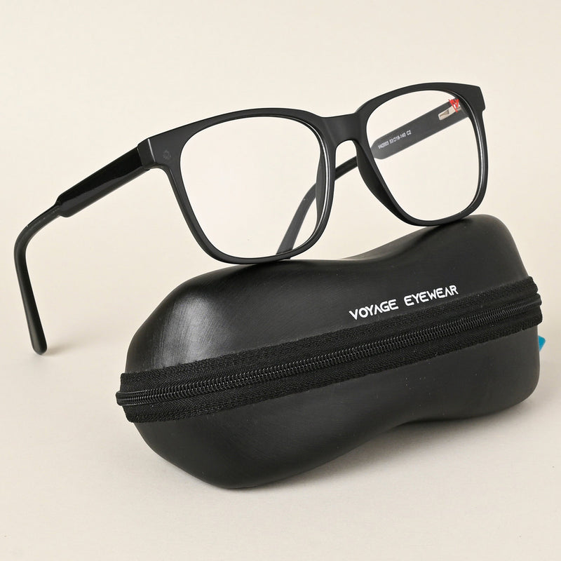 Voyage Matt Black Square Eyeglasses for Men & Women (V42003MG4780-C2)