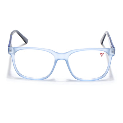 Voyage Transparent Blue Square Eyeglasses for Men & Women (V42003MG4783-C5)