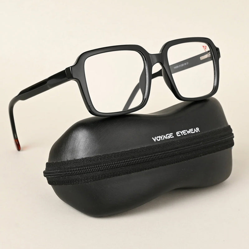 Voyage Shine Black Square Eyeglasses for Men & Women (V42004MG4786-C1)