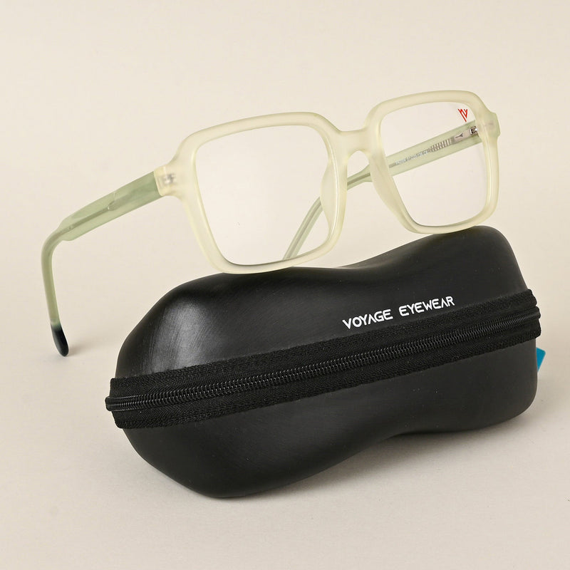 Voyage Transparent Yellow Square Eyeglasses for Men & Women (V42004MG4789-C4)