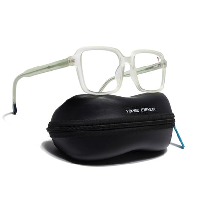 Voyage Transparent Yellow Square Eyeglasses for Men & Women (V42004MG4789-C4)