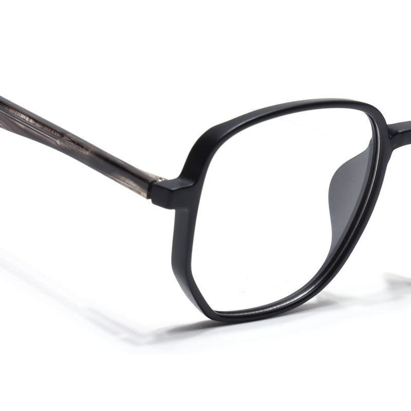 Voyage Matt Black Geometric Eyeglasses for Men & Women (V42005MG4794-C2)