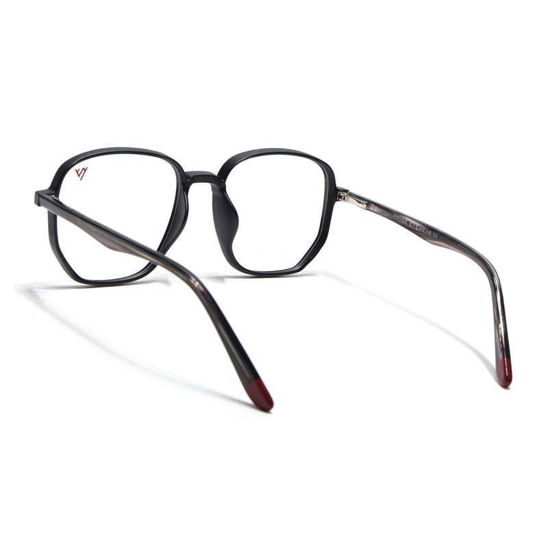 Voyage Matt Black Geometric Eyeglasses for Men & Women (V42005MG4794-C2)