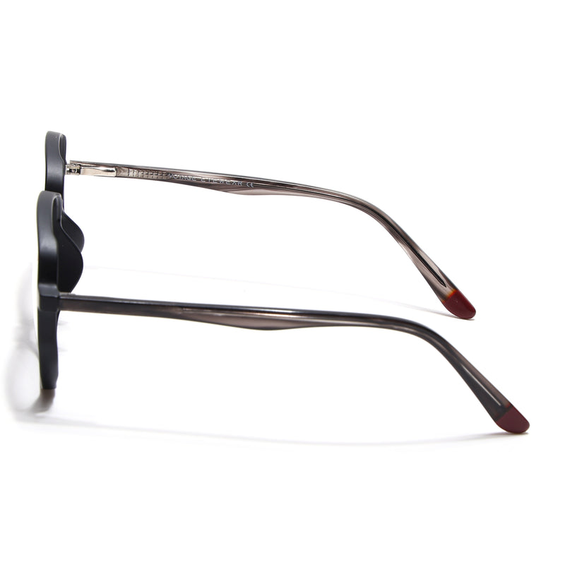 Voyage Matt Black Geometric Eyeglasses for Men & Women (V42005MG4794-C2)