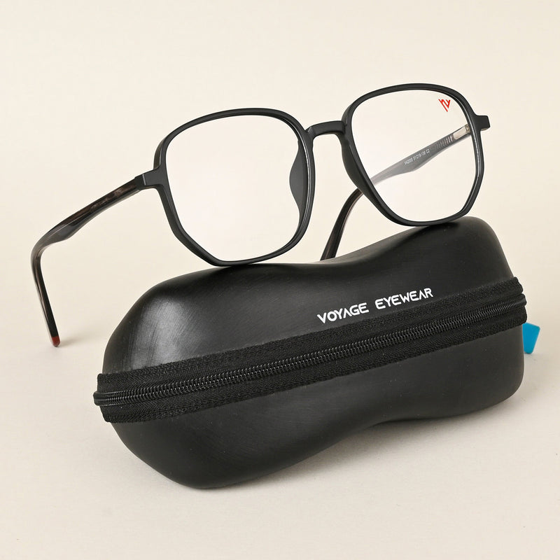 Voyage Matt Black Geometric Eyeglasses for Men & Women (V42005MG4794-C2)