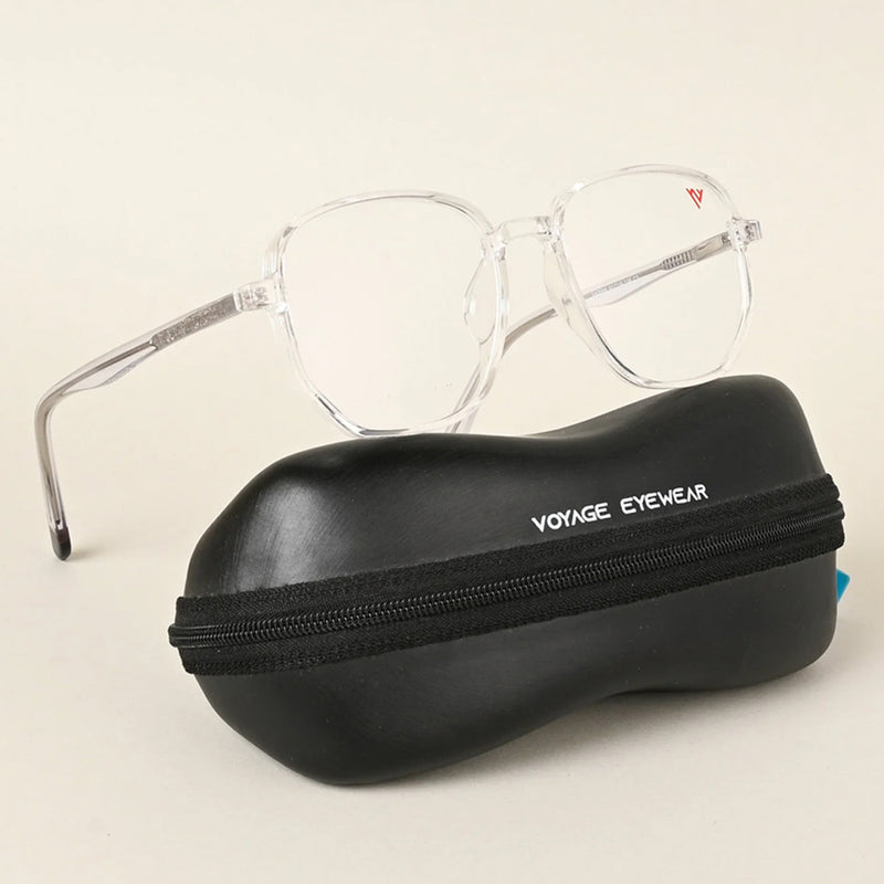 Voyage Transparent Geometric Eyeglasses for Men & Women (V42005MG4795-C3)