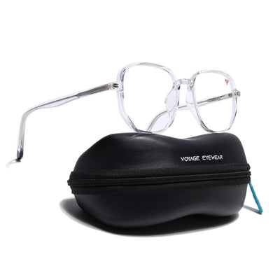Voyage Transparent Geometric Eyeglasses for Men & Women (V42005MG4795-C3)