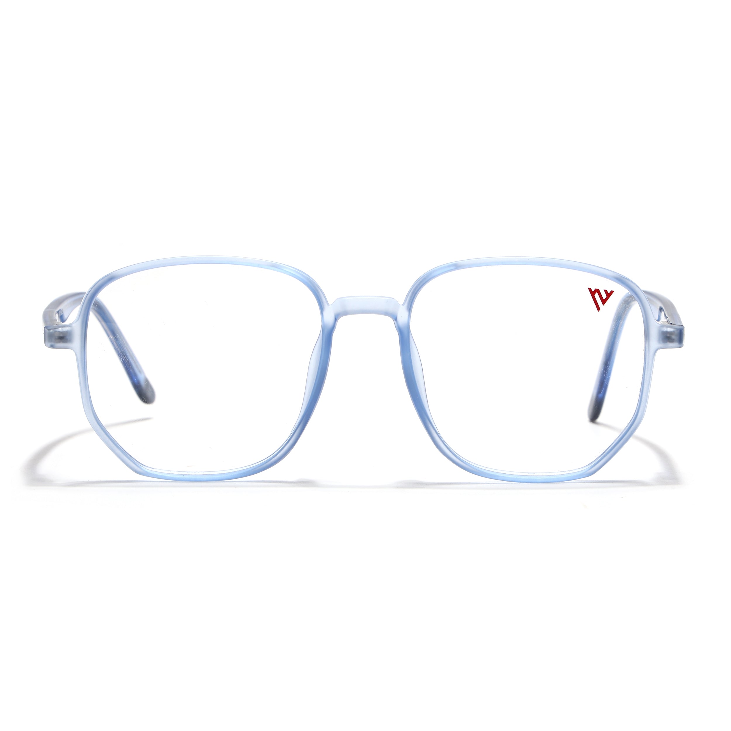 Voyage Transparent Blue Geometric Eyeglasses for Men & Women (V42005MG4797-C5)
