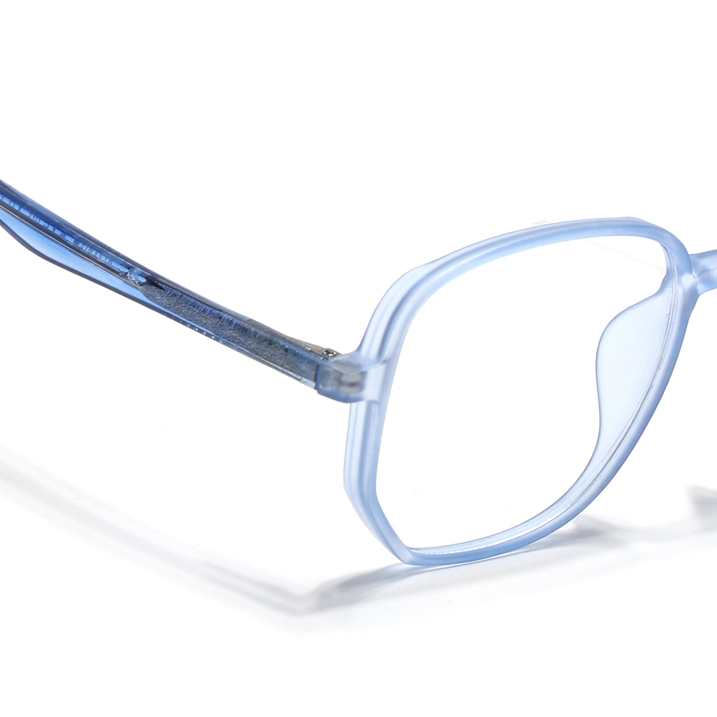 Voyage Transparent Blue Geometric Eyeglasses for Men & Women (V42005MG4797-C5)