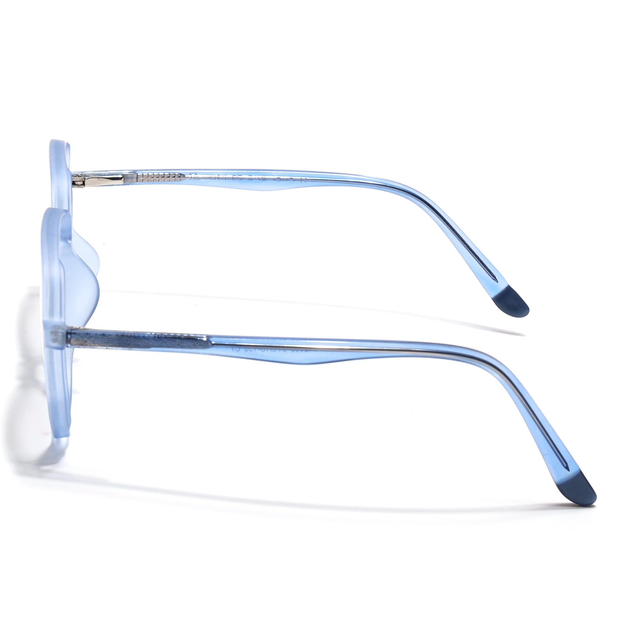 Voyage Transparent Blue Geometric Eyeglasses for Men & Women (V42005MG4797-C5)