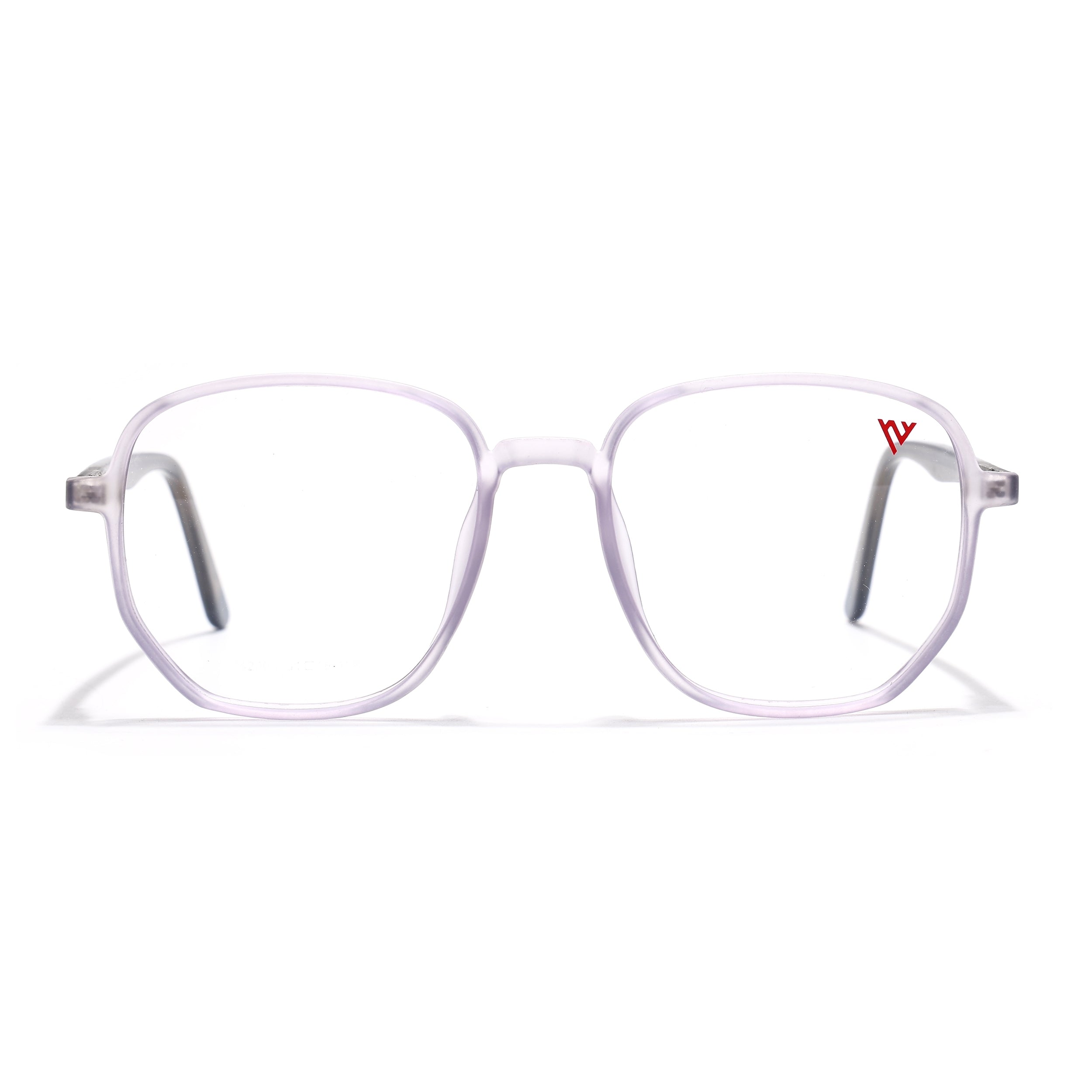 Voyage Transparent Purple Geometric Eyeglasses for Men & Women (V42005MG4798-C6)