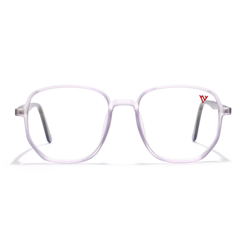 Voyage Transparent Purple Geometric Eyeglasses for Men & Women (V42005MG4798-C6)