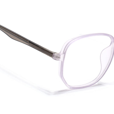 Voyage Transparent Purple Geometric Eyeglasses for Men & Women (V42005MG4798-C6)