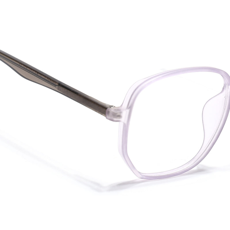 Voyage Transparent Purple Geometric Eyeglasses for Men & Women (V42005MG4798-C6)