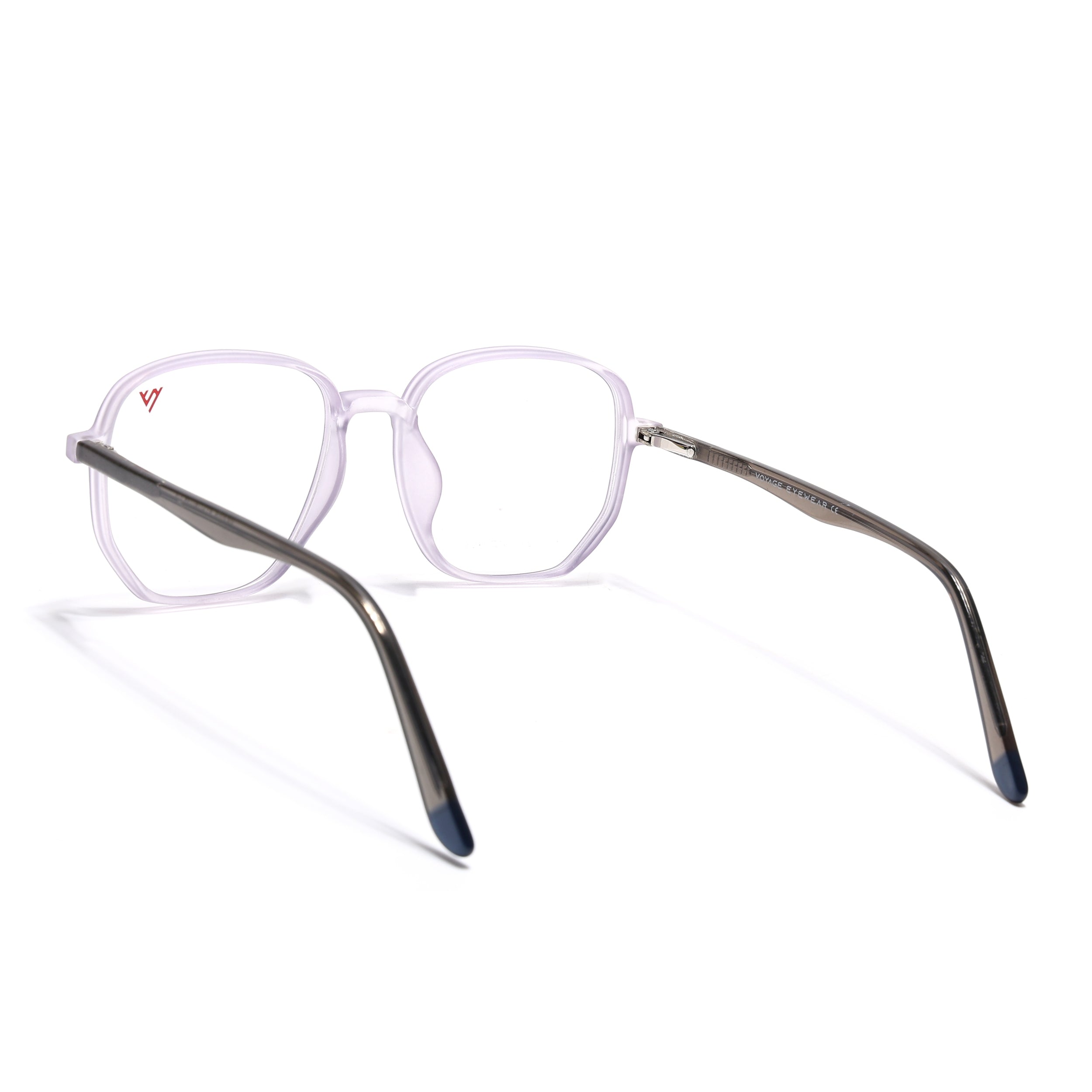 Voyage Transparent Purple Geometric Eyeglasses for Men & Women (V42005MG4798-C6)