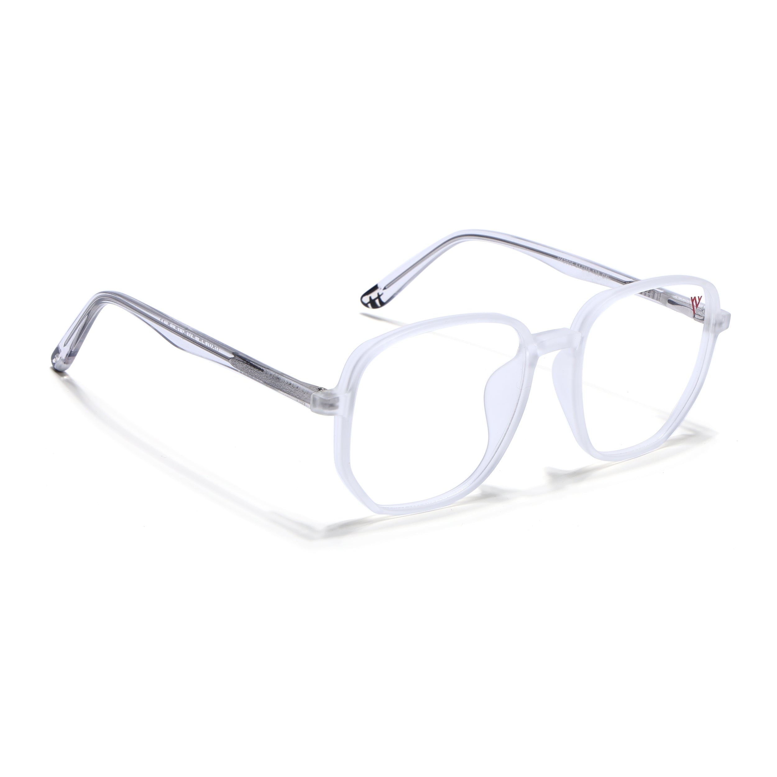 Voyage Transparent & Grey Geometric Eyeglasses for Men & Women (V42005MG4799-C7)