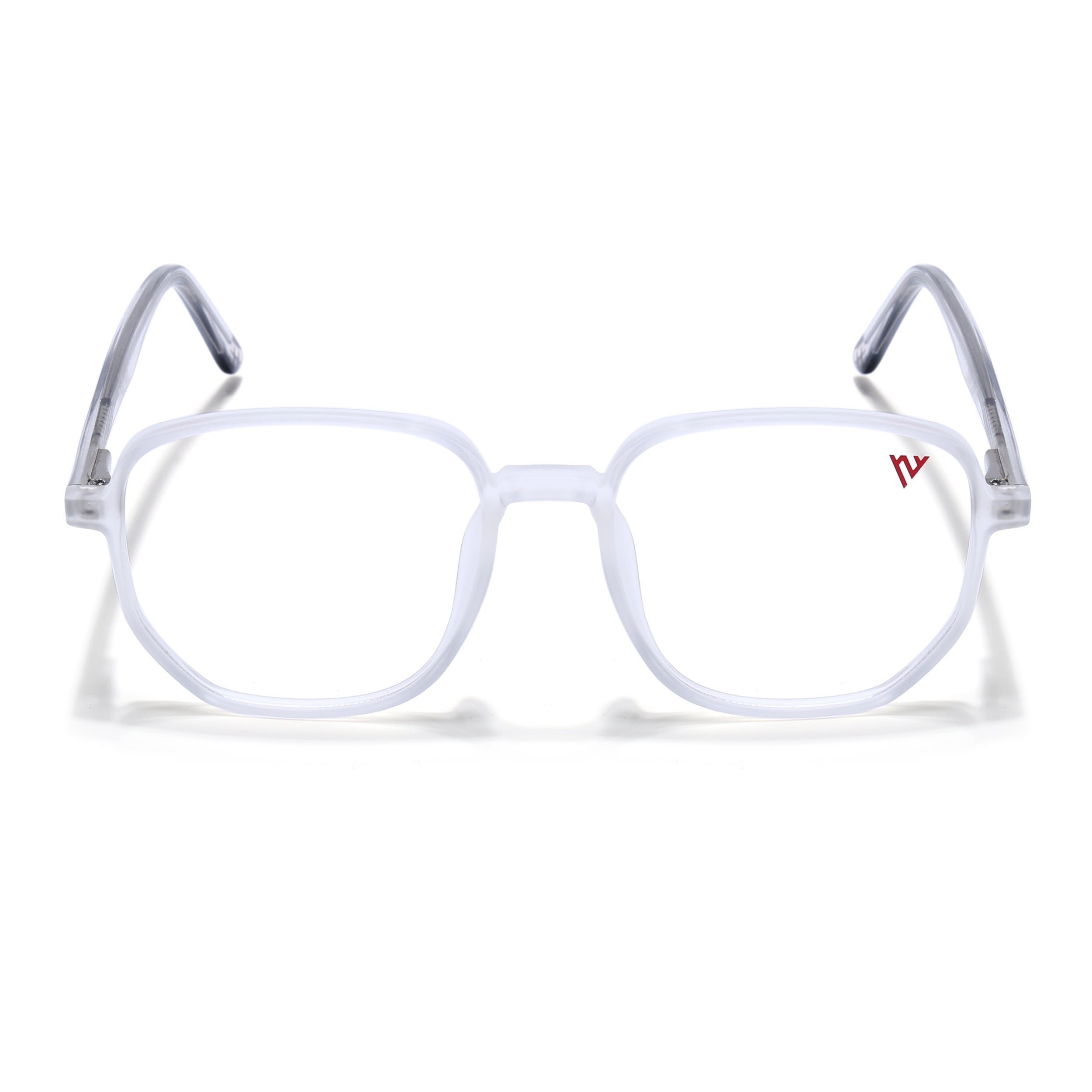 Voyage Transparent & Grey Geometric Eyeglasses for Men & Women (V42005MG4799-C7)