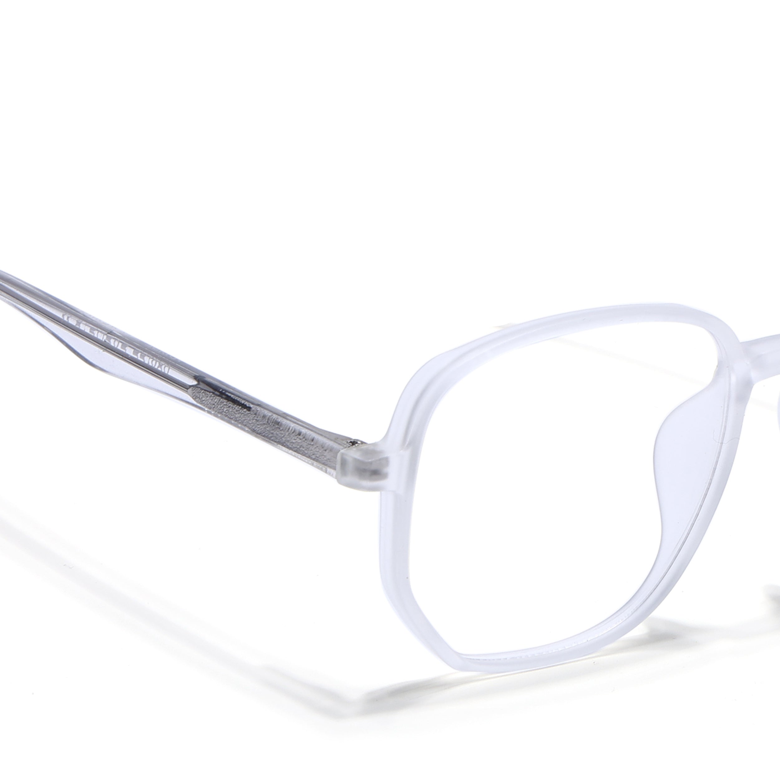 Voyage Transparent & Grey Geometric Eyeglasses for Men & Women (V42005MG4799-C7)