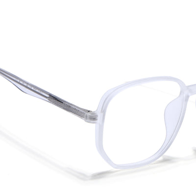 Voyage Transparent & Grey Geometric Eyeglasses for Men & Women (V42005MG4799-C7)