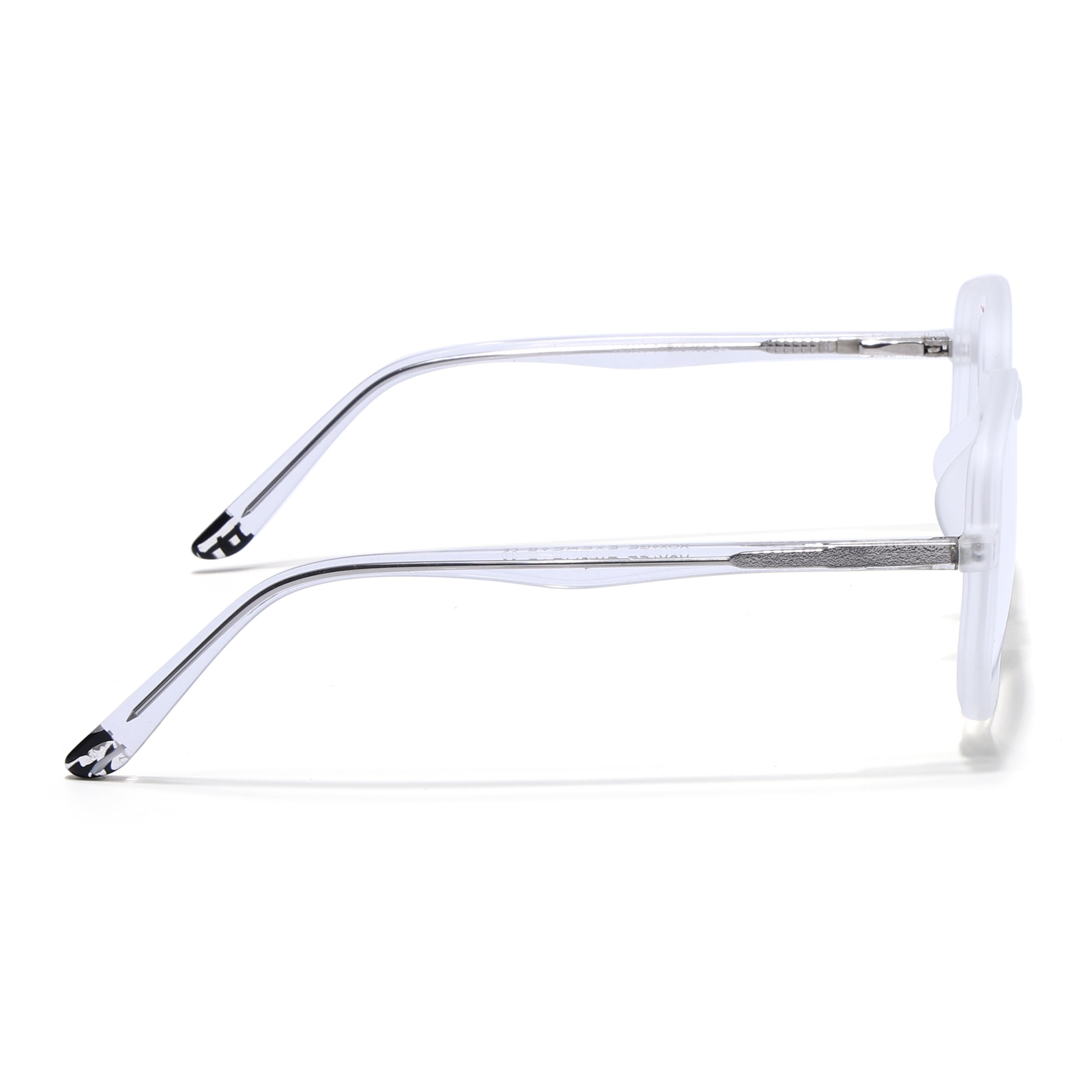 Voyage Transparent & Grey Geometric Eyeglasses for Men & Women (V42005MG4799-C7)