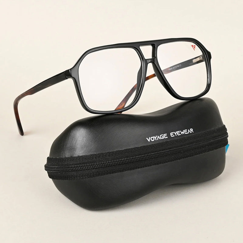Voyage Maverick Shine Black Wayfarer Eyeglasses for Men & Women (V42006MG4800-C1)