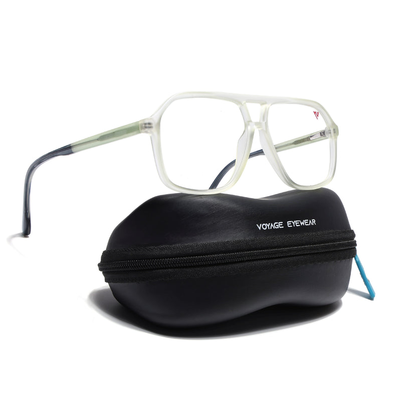 Voyage Maverick Transparent Yellow Wayfarer Eyeglasses for Men & Women (V42006MG4803-C4)