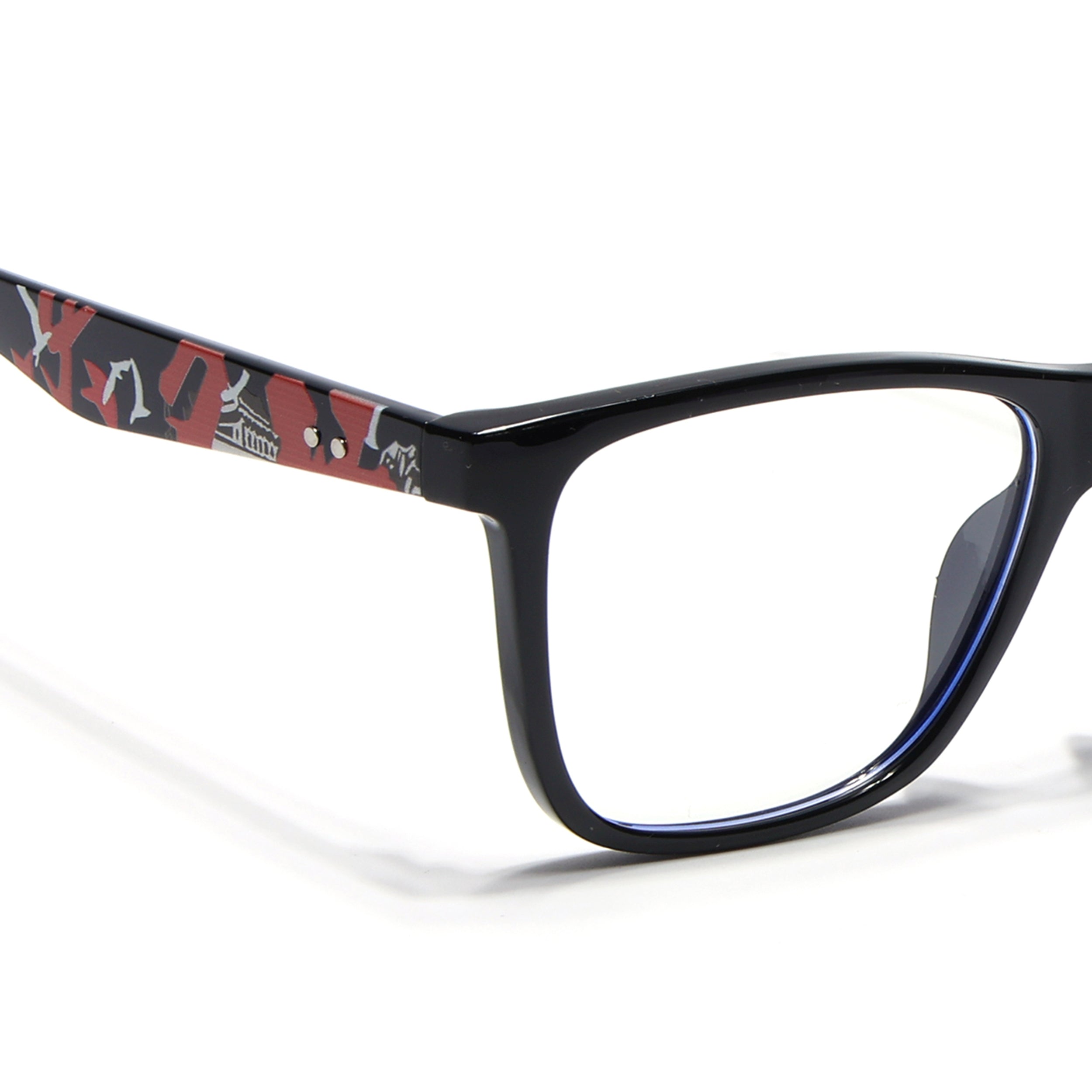 Voyage Shine Black Square Eyeglasses for Men & Women (V4349MG4807)