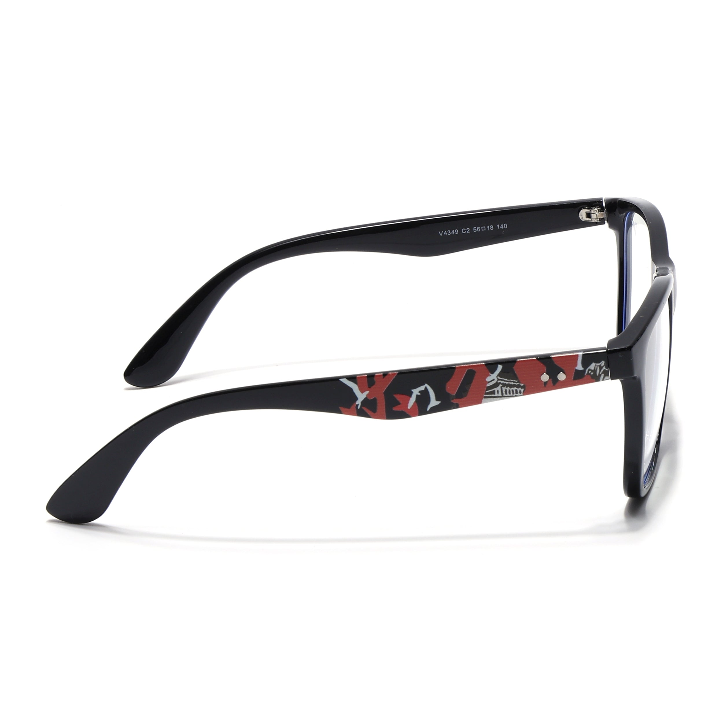 Voyage Shine Black Square Eyeglasses for Men & Women (V4349MG4807)