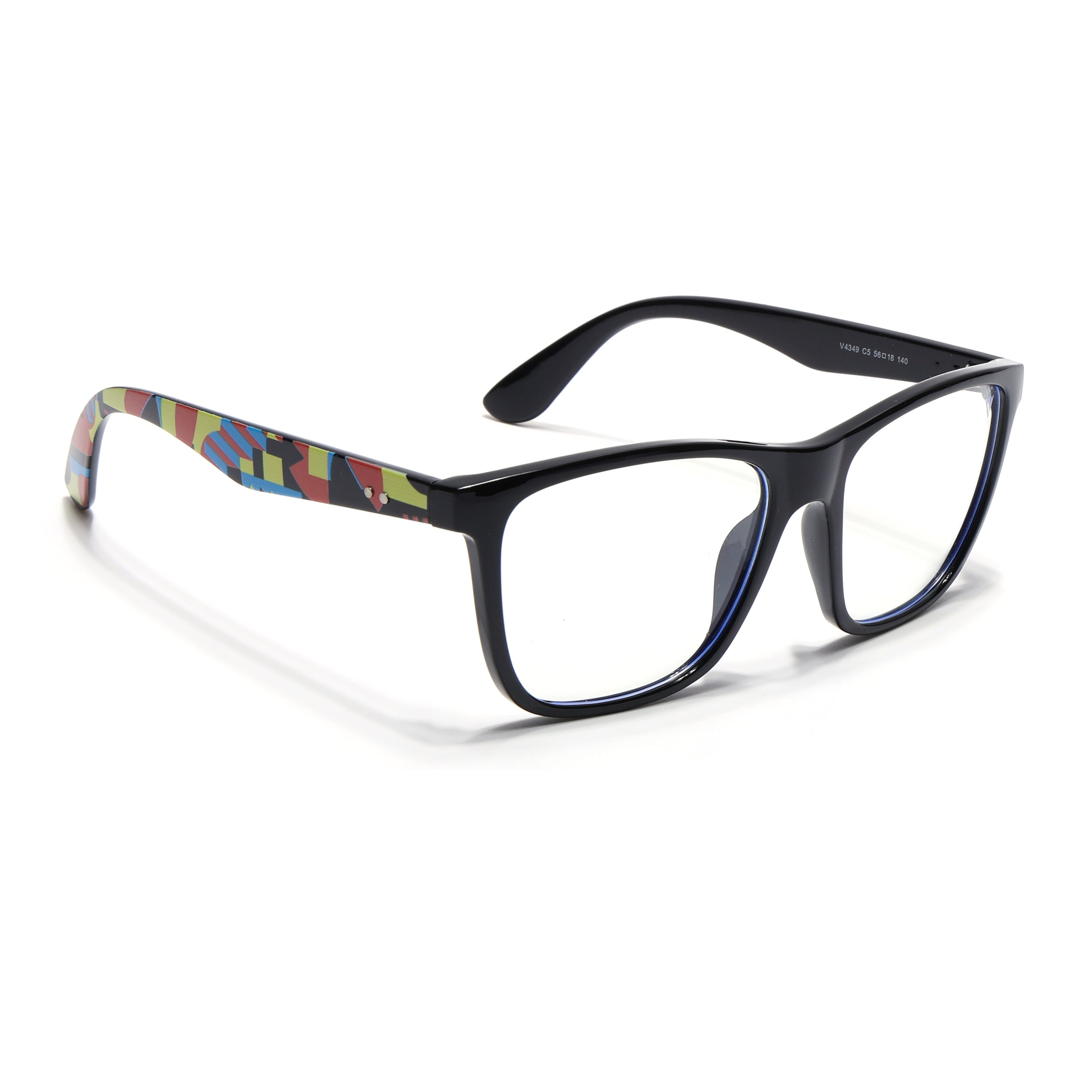 Voyage Shine Black Square Eyeglasses for Men & Women (V4349MG4808)