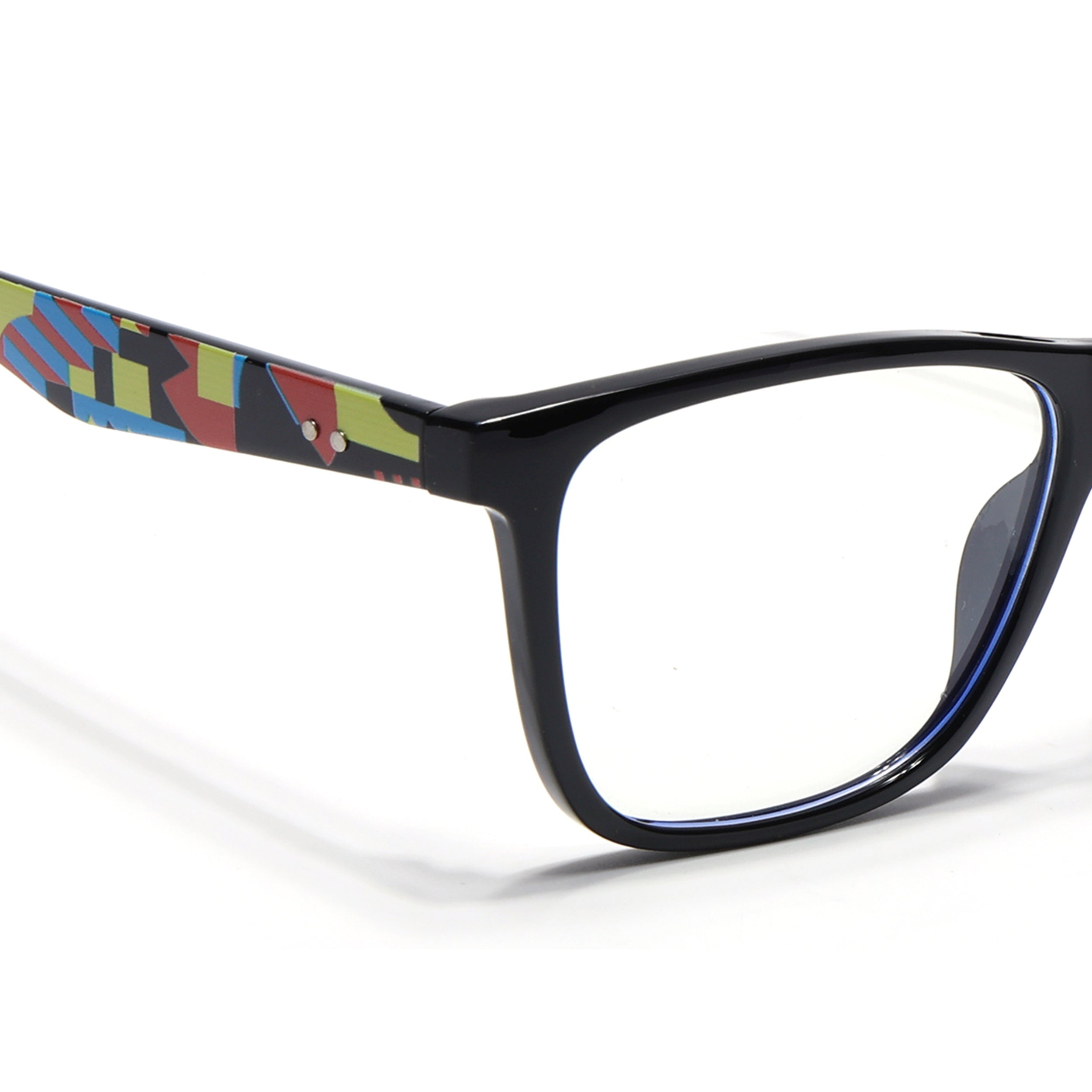 Voyage Shine Black Square Eyeglasses for Men & Women (V4349MG4808)