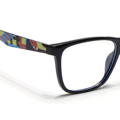 Voyage Shine Black Square Eyeglasses for Men & Women (V4349MG4808)