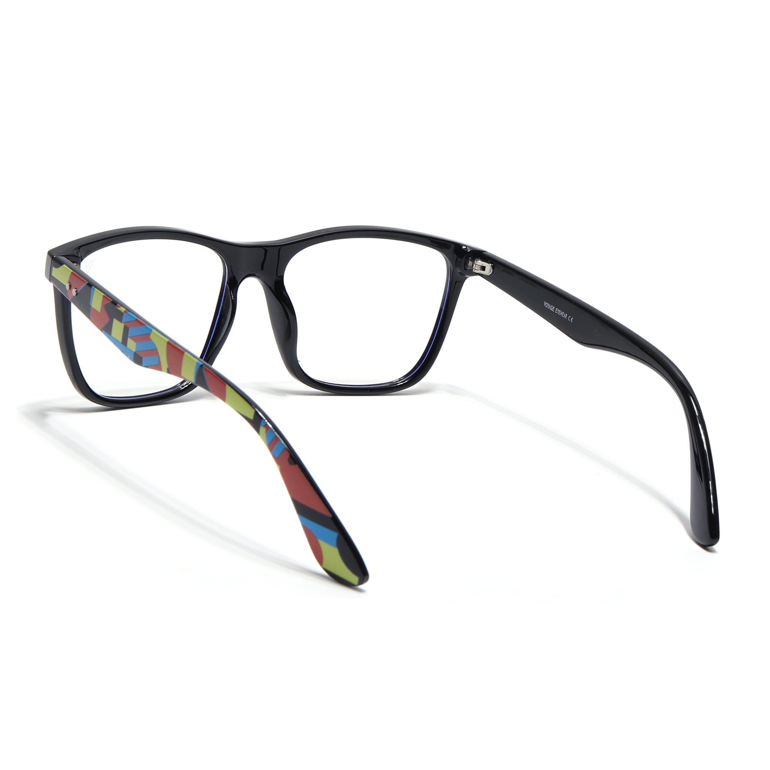 Voyage Shine Black Square Eyeglasses for Men & Women (V4349MG4808)