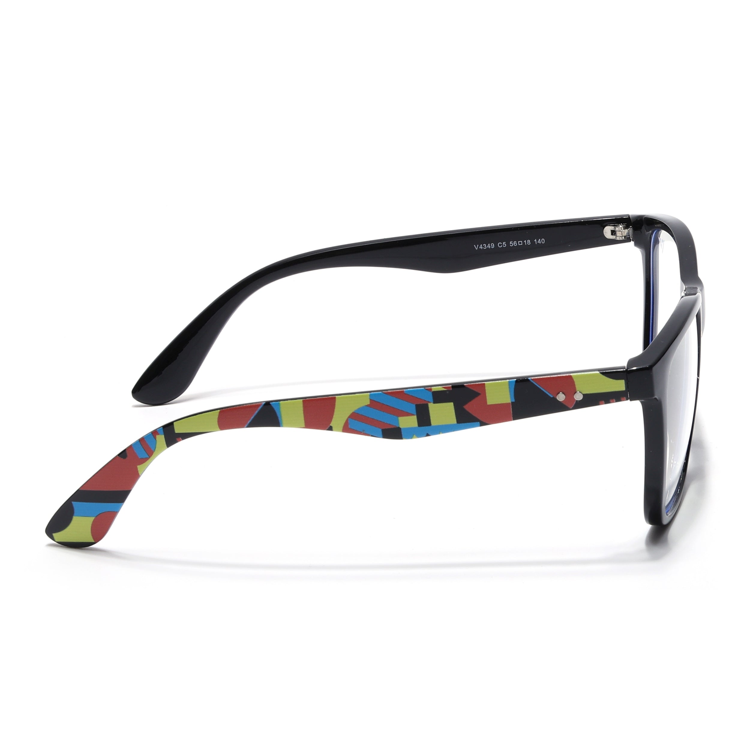 Voyage Shine Black Square Eyeglasses for Men & Women (V4349MG4808)