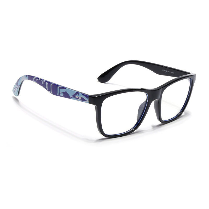 Voyage Shine Black Square Eyeglasses for Men & Women (V4349MG4809)