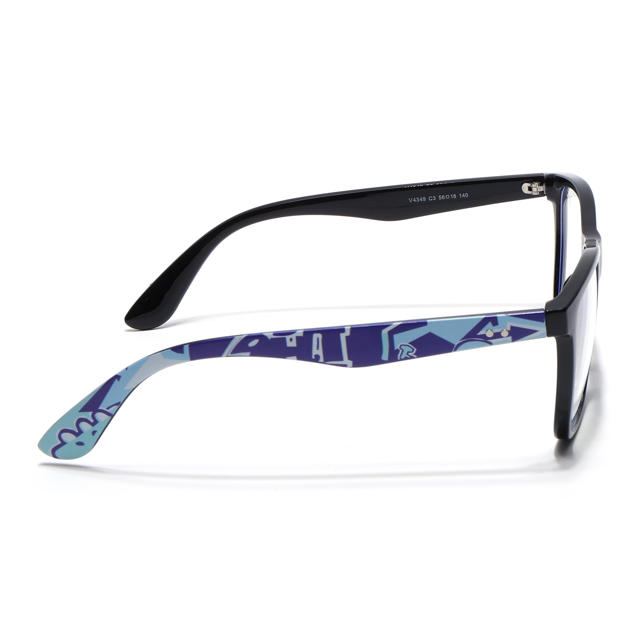 Voyage Shine Black Square Eyeglasses for Men & Women (V4349MG4809)